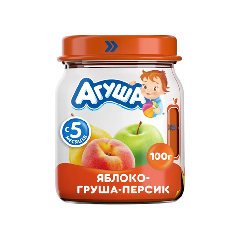 Пюре фруктовое Агуша яблоко-груша-персик 100 г