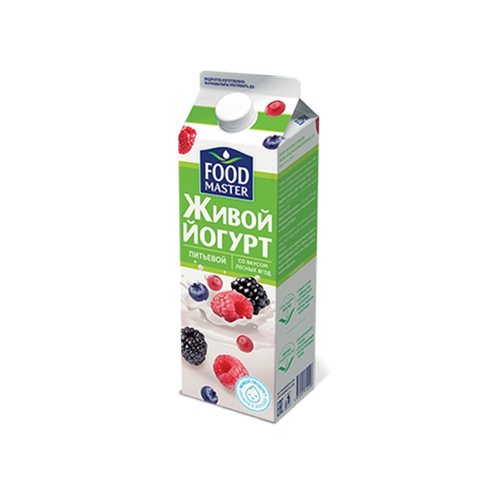 Йогурт питьевой Food Master Лесные ягоды 2% 900 мл