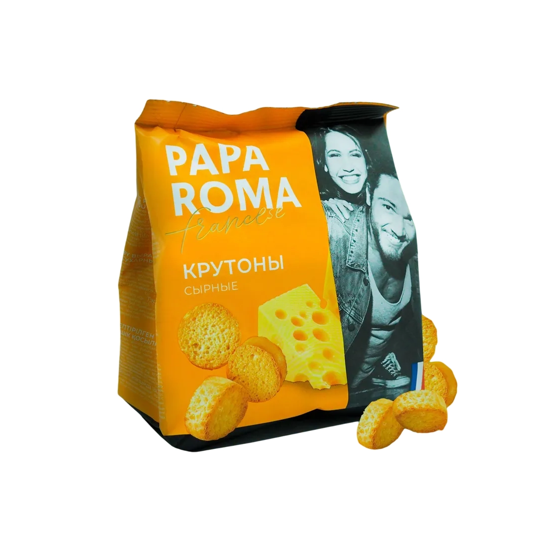 Сухари фас  Papa Roma крутоны сырные 100г