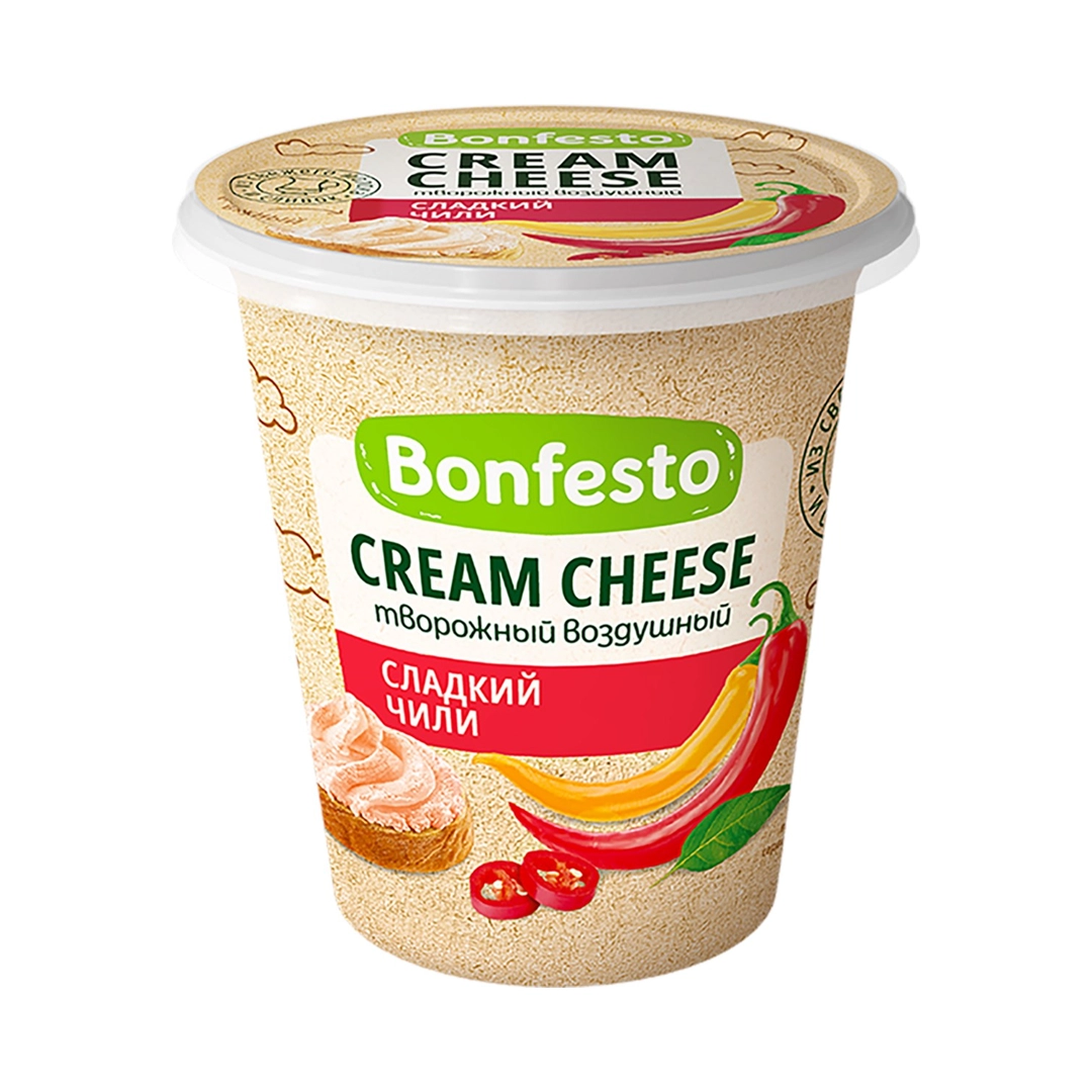Сыр мягкий творожный Кремчиз воздушный Сладкий чили 65% 125 г Bonfesto