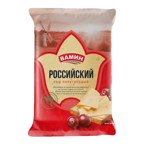 Сыр полутвердый Российский Вамин 50% 200 г