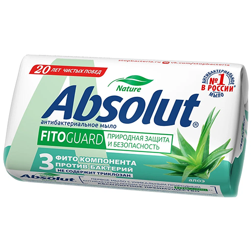 Мыло твердое Absolut FitoGuard антибактериальное с алоэ 90 г