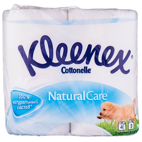 Туалетная бумага Kleenex Natural 3-х слойная 4 рулонов