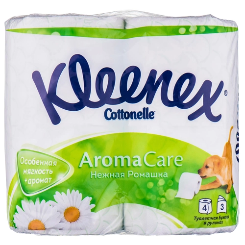 Туалетная бумага Kleenex Ромашка 3-х слойная 4 рулонов