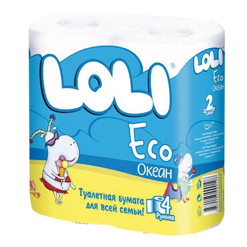 Туалетная бумага Loli Eco Океан 4 рулона