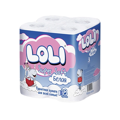 Туалетная бумага Loli Super Soft белая 8 рулона
