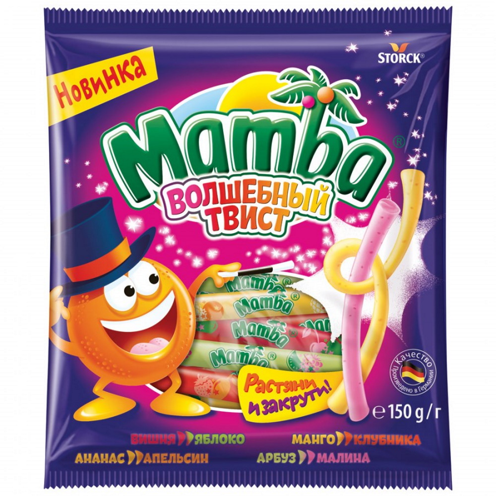 Жевательные конфеты Mamba волшебный твист 150 г
