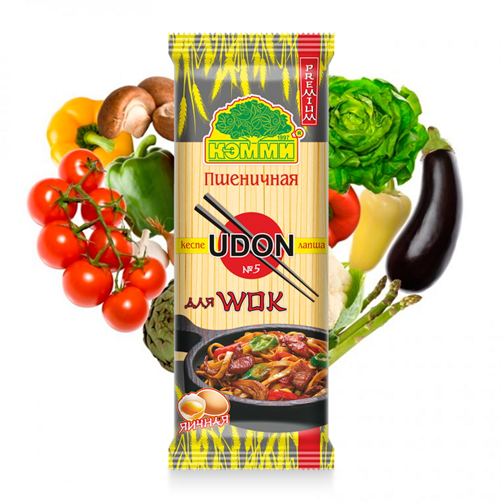 Лапша Кэмми пшеничная Premium Udon №4 для Wok 250 г