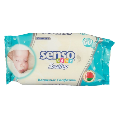 Влажные салфетки детские Senso baby Ecoline 60 шт/10