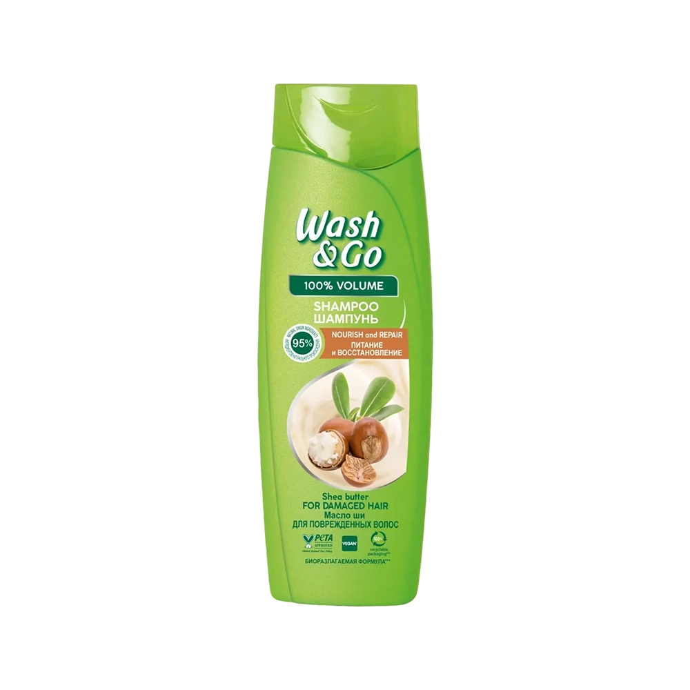 Wash&Go шампунь 180мл с маслом ши (для поврежденных волос)