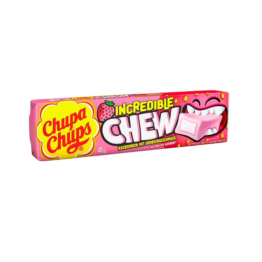Жевательные конфеты Chupa Chups Incredible Chew Клубника 47г
