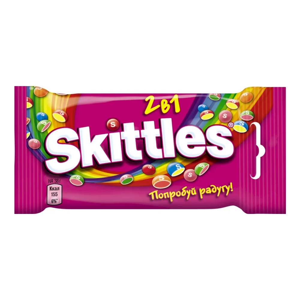 Жевательные конфеты Skittles 2в1 38 г