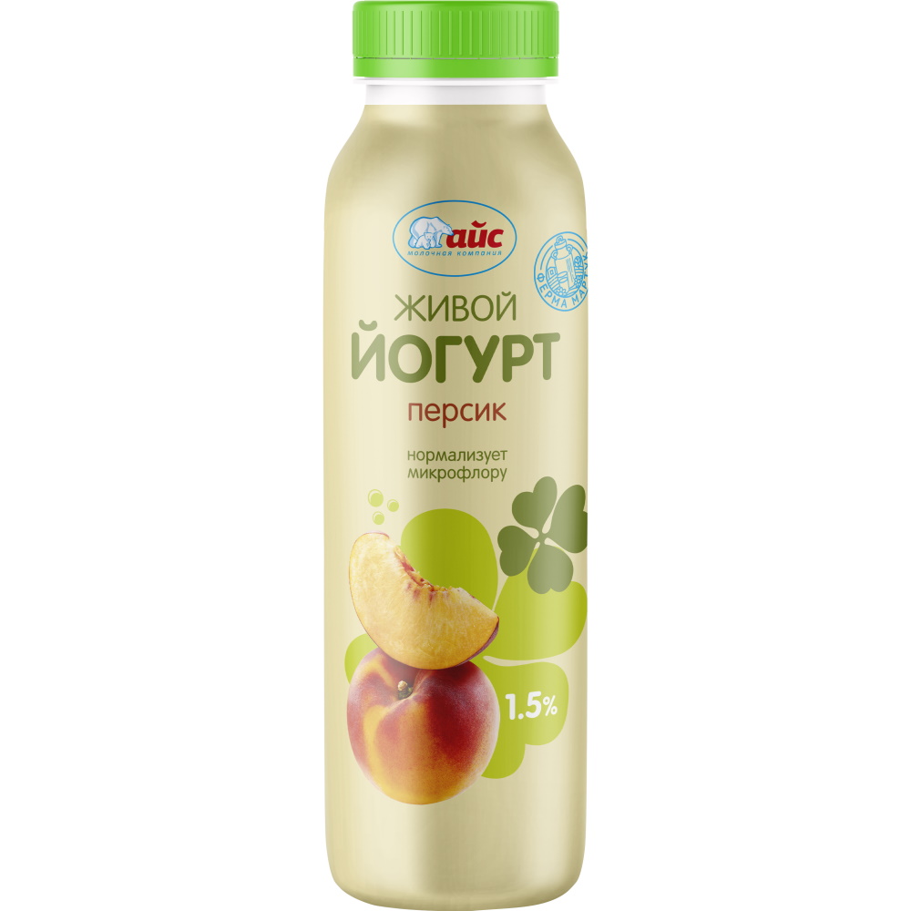 Живой Йогурт Айс питьевой Персик 1,5% 260 г